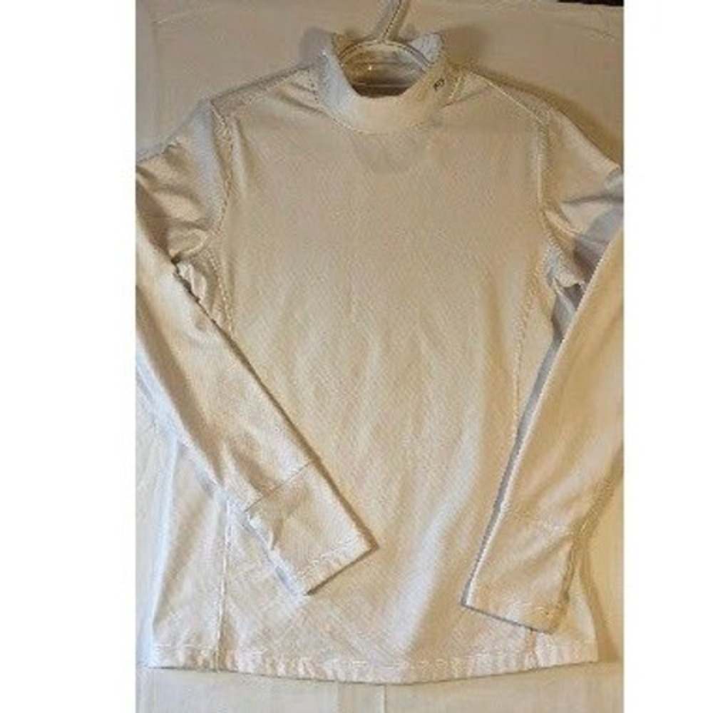 Layer 8 Performance Womens XL White Mock Neck Long Sleeve Quick Dry Athletic Top